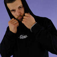 Qima Classic Logo Hoodie (Deep Black) - Priba Printworks