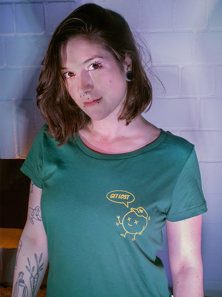 Kuttergarten WMNS Get Lost Shirt (Bottle Green) - Priba Printworks